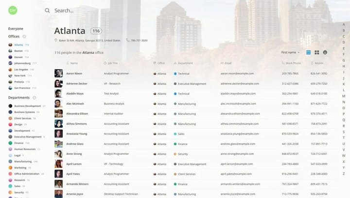 OneDirectory List View